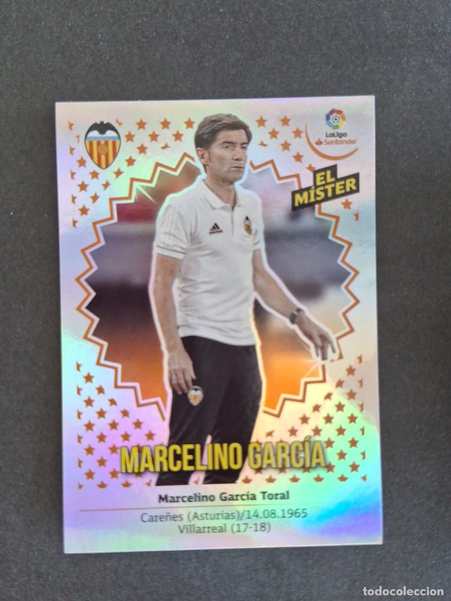 Cromos de f&uacute;tbol: L1 ENTRENADOR MARCELINO GARCIA VALENCIA C. F. LIGA ESTE 2018 2019 18 19 NUNCA PEGADO SIN PEGAR