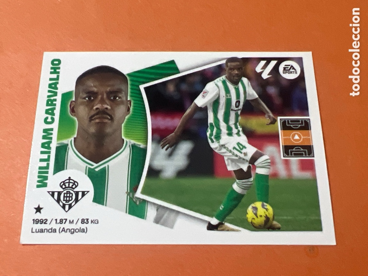 Cromos de f&uacute;tbol: A699. 14B William Carvalho, Real Betis, Panini Ediciones Liga Este 2024 2025 24 25, 14 B