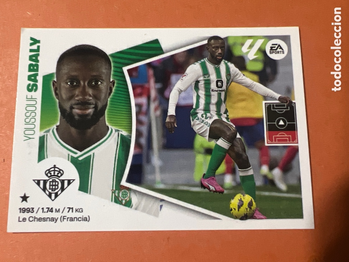 Cromos de f&uacute;tbol: A752. 6 SABALY BETIS LIGA ESTE 2024 2025 24 25