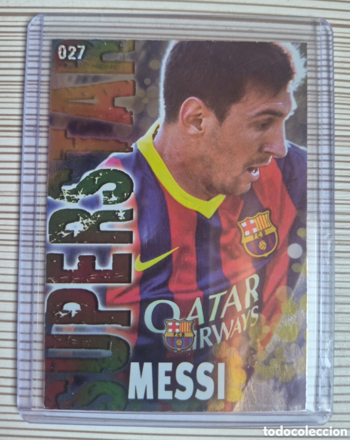 Cromos de f&uacute;tbol: MESSI SUPERSTAR BRILLO MUNDICROMO 2013 2014