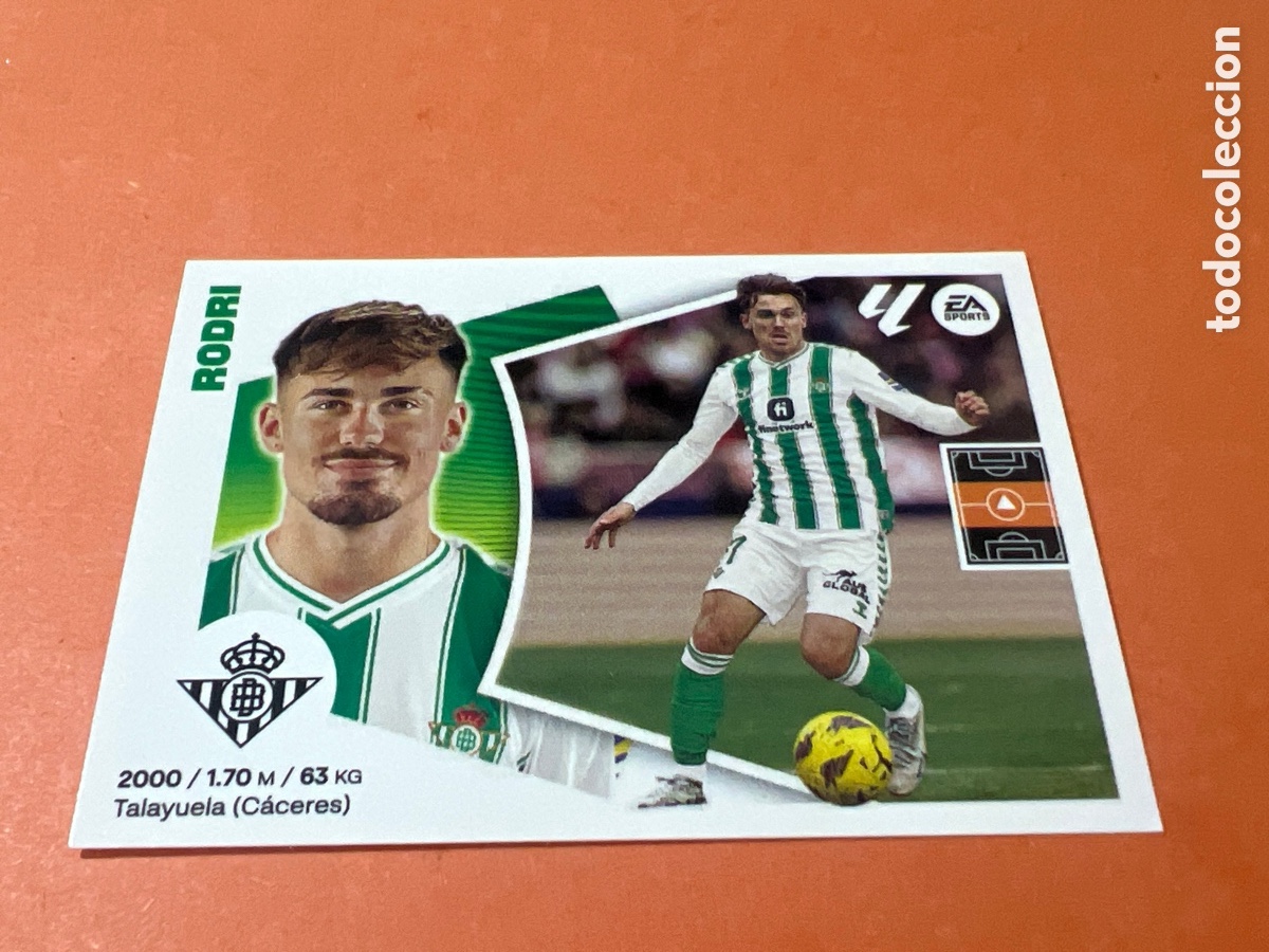 Cromos de f&uacute;tbol: A853. 15A Rodri, Real Betis, Panini Ediciones Liga Este 2024 2025 24 25, 15 A