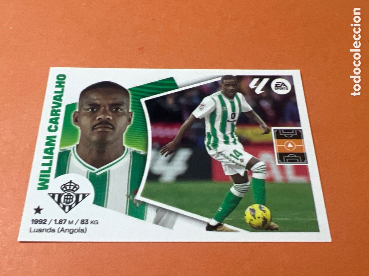 Cromos de f&uacute;tbol: A893. 14B William Carvalho, Real Betis, Panini Ediciones Liga Este 2024 2025 24 25, 14 B