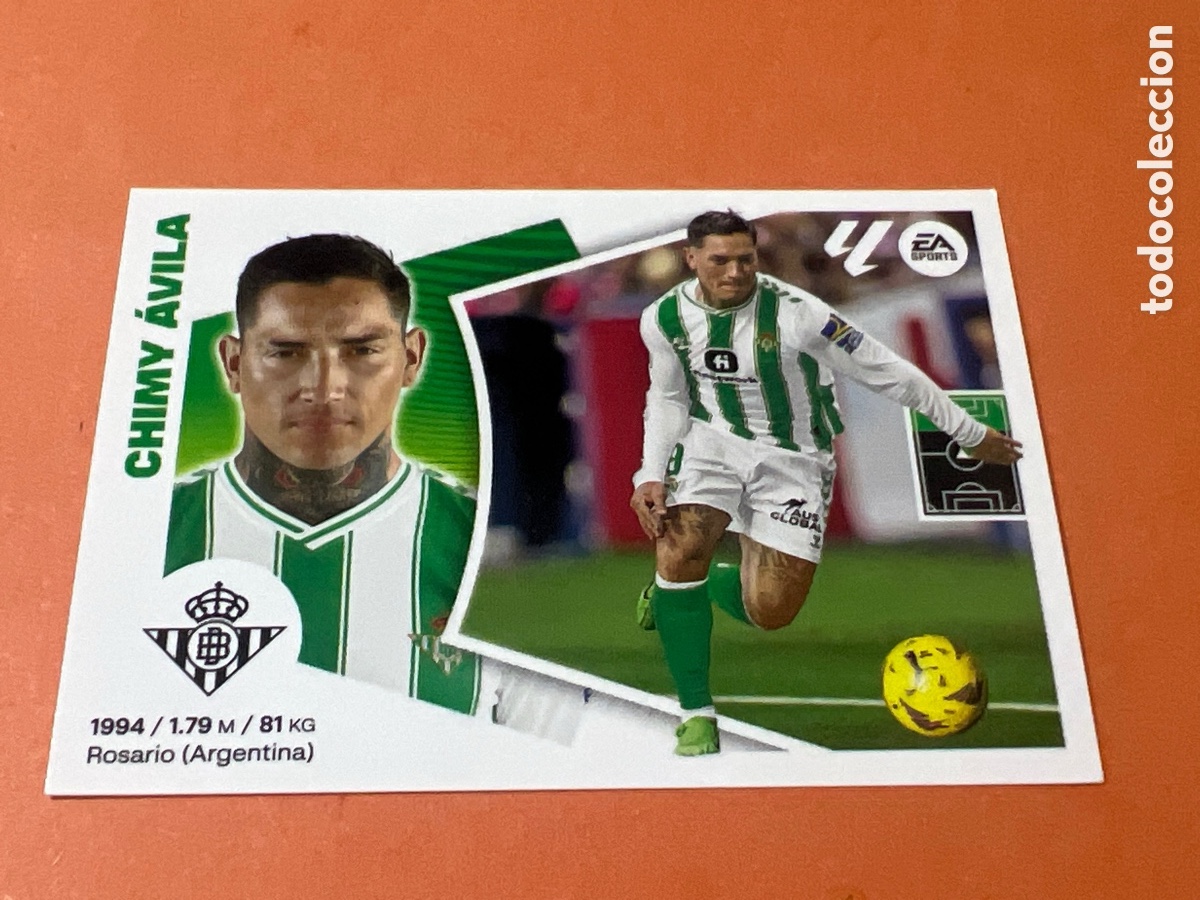 Cromos de f&uacute;tbol: A912. LIGA ESTE 2024 2025 24 25 N&ordm; 19 CHIMY &Aacute;VILA BETIS NUEVO SIN PEGAR