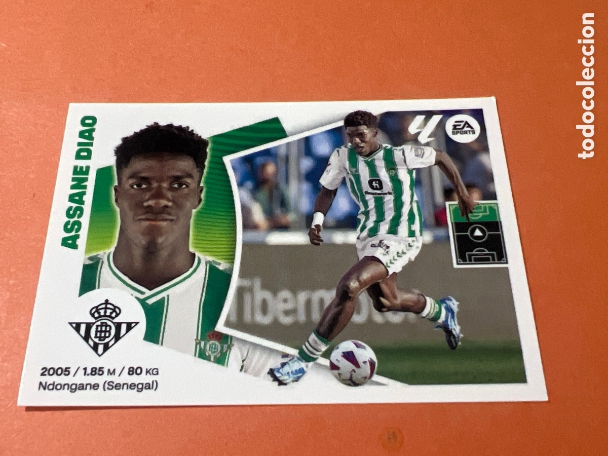 Cromos de f&uacute;tbol: A915. N&ordm; 15 B 15B ASSANE DIAO, REAL BETIS, LIGA ESTE 2024 2025, 24 25, PANINI