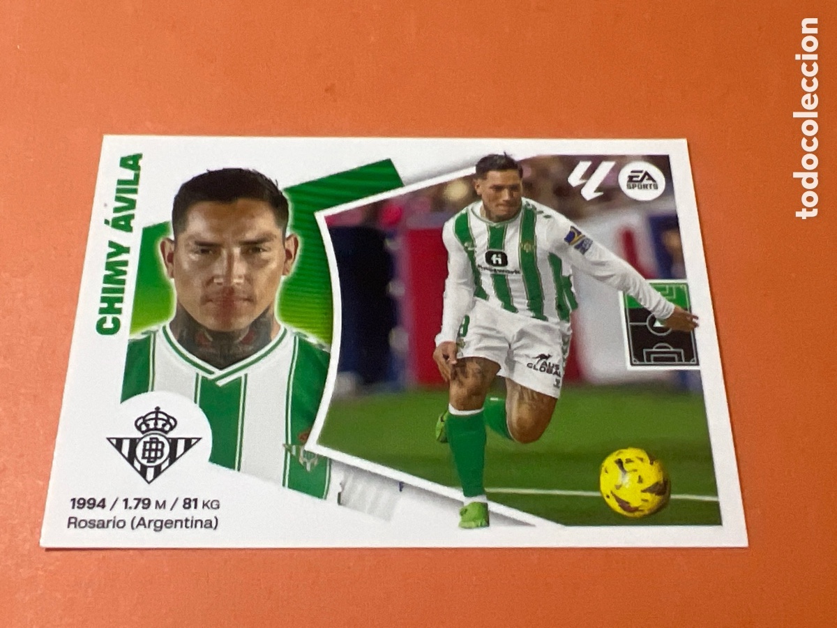 Cromos de f&uacute;tbol: A1032. LIGA ESTE 2024 2025 24 25 N&ordm; 19 CHIMY &Aacute;VILA BETIS NUEVO SIN PEGAR
