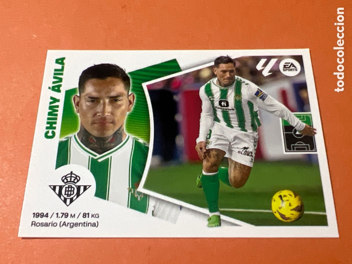 Cromos de f&uacute;tbol: A566. LIGA ESTE 2024 2025 24 25 N&ordm; 19 CHIMY &Aacute;VILA BETIS NUEVO SIN PEGAR