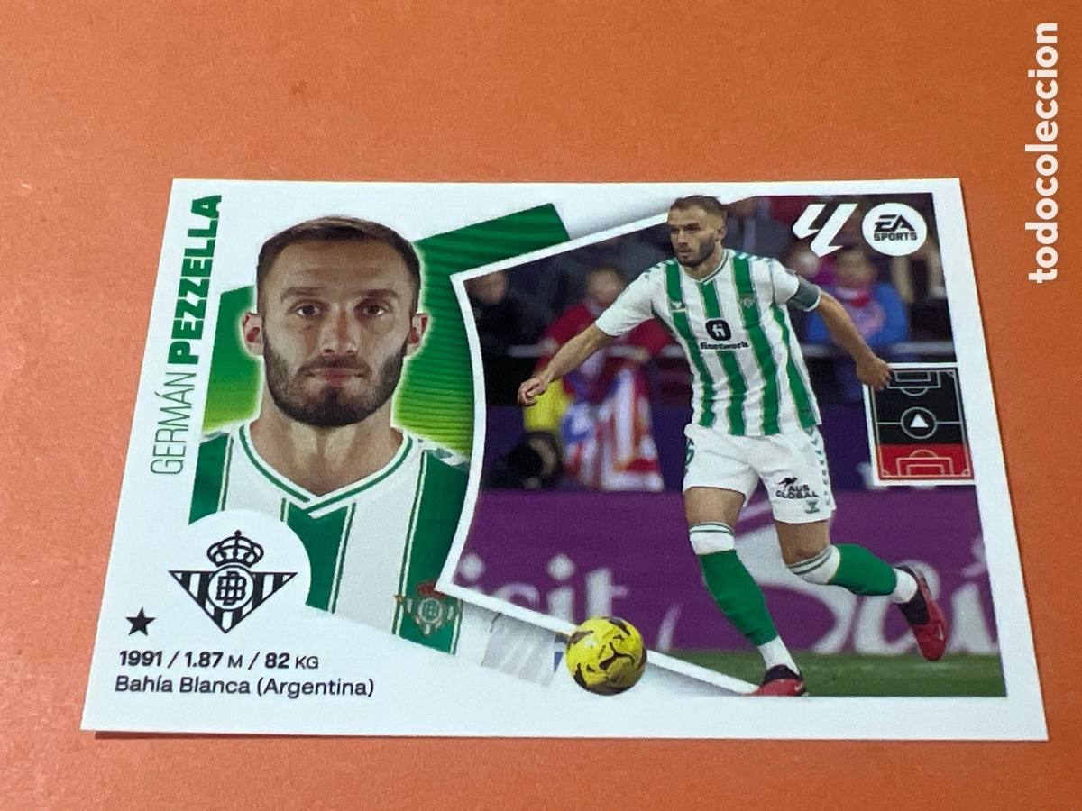 Cromos de f&uacute;tbol: A598. N&ordm; 8 PEZZELA BETIS LIGA ESTE 24 25 2024 2025 SIN PEGAR NUNCA PEGADO