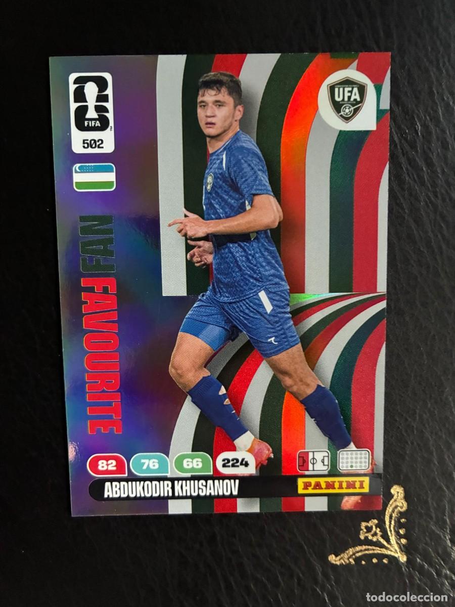 Cromos de f&uacute;tbol: 502 ABDUKODIR KHUSANOV FAN FAVOURITE UZBEKIST&Aacute;N FIFA WORLD CUP ADRENALYN MUNDIAL 2026 26 PANINI