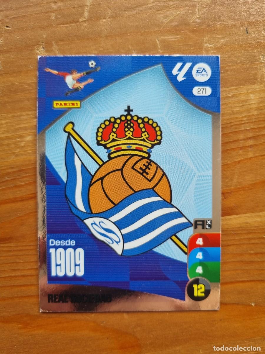 Cromos de f&uacute;tbol: 271 ESCUDO (Real Sociedad). Liga 2024 2025 24 25 Adrenalyn XL (Panini)