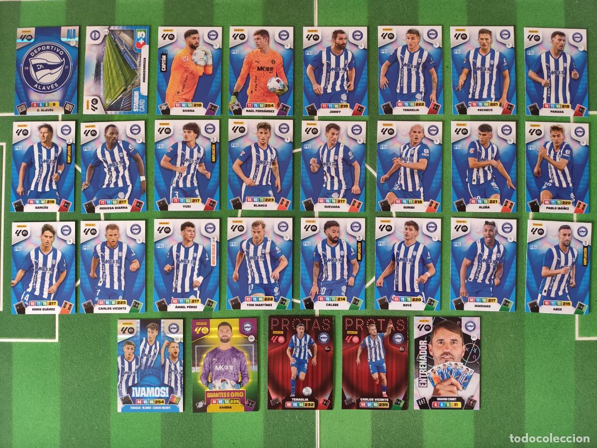 Cromos de f&uacute;tbol: Equipo Alav&eacute;s (Vamos, Protas, Guantes de oro, Ampliaci&oacute;n, Entrenador) Adrenalyn XL 2025/26 25/26