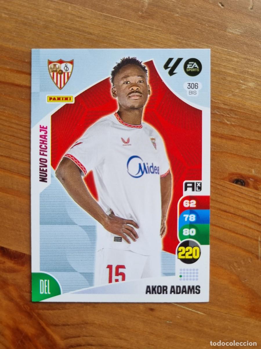 Cromos de f&uacute;tbol: 306 Bis AKOR ADAMS (Sevilla FC) NUEVO FICHAJE. Liga 2024 2025 24 25 Adrenalyn XL (Panini)