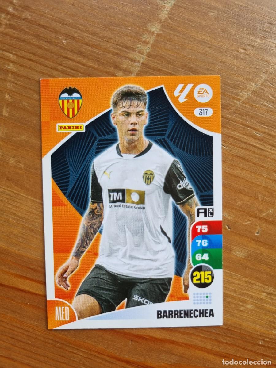 Cromos de f&uacute;tbol: 317 BARRENECHEA (Valencia CF). Liga 2024 2025 24 25 Adrenalyn XL (Panini)