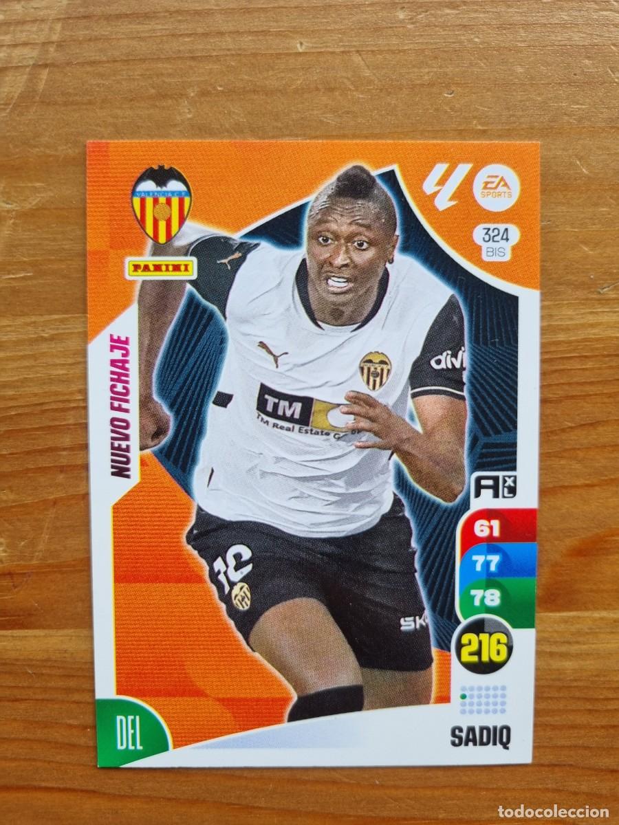 Cromos de f&uacute;tbol: 324 Bis SADIQ (Valencia CF) NUEVO FICHAJE. Liga 2024 2025 24 25 Adrenalyn XL (Panini)