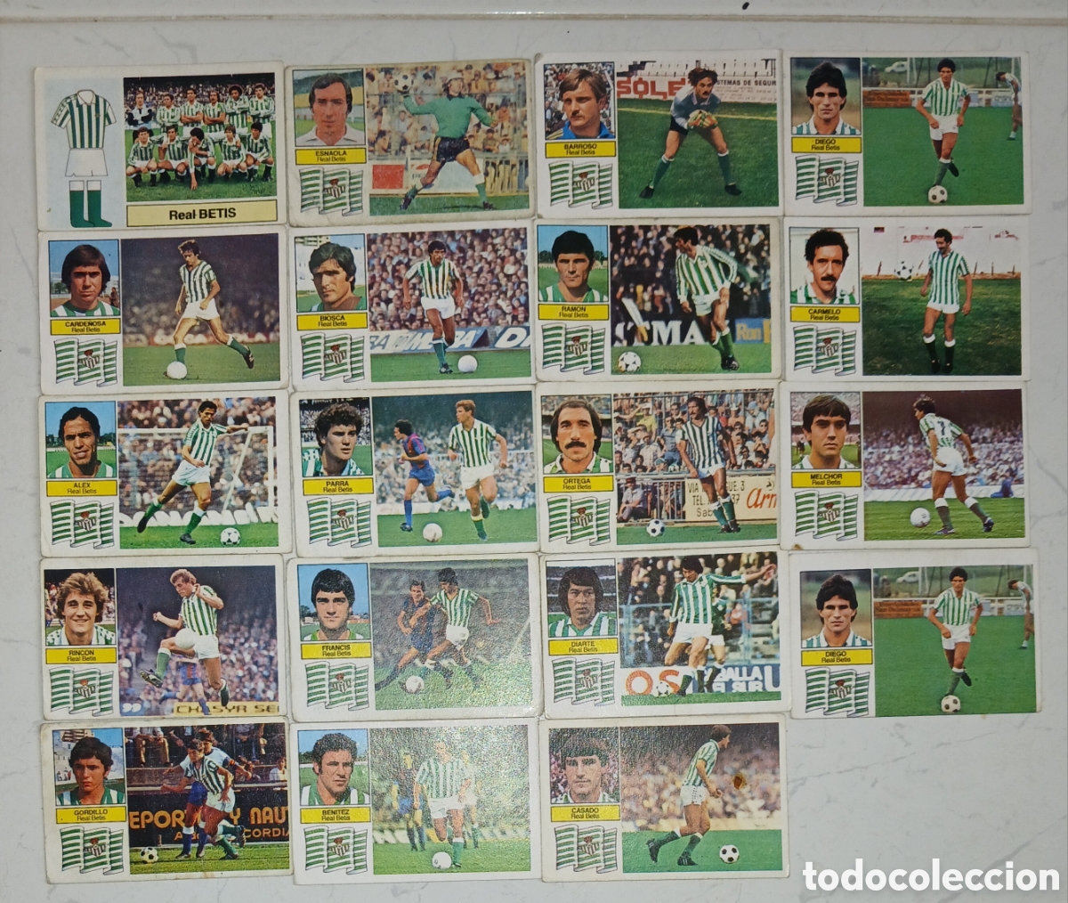Cromos de f&uacute;tbol: Lote 19 Cromos Real Betis Liga 82/83 1982 1983 Ediciones Este Sin Pegar