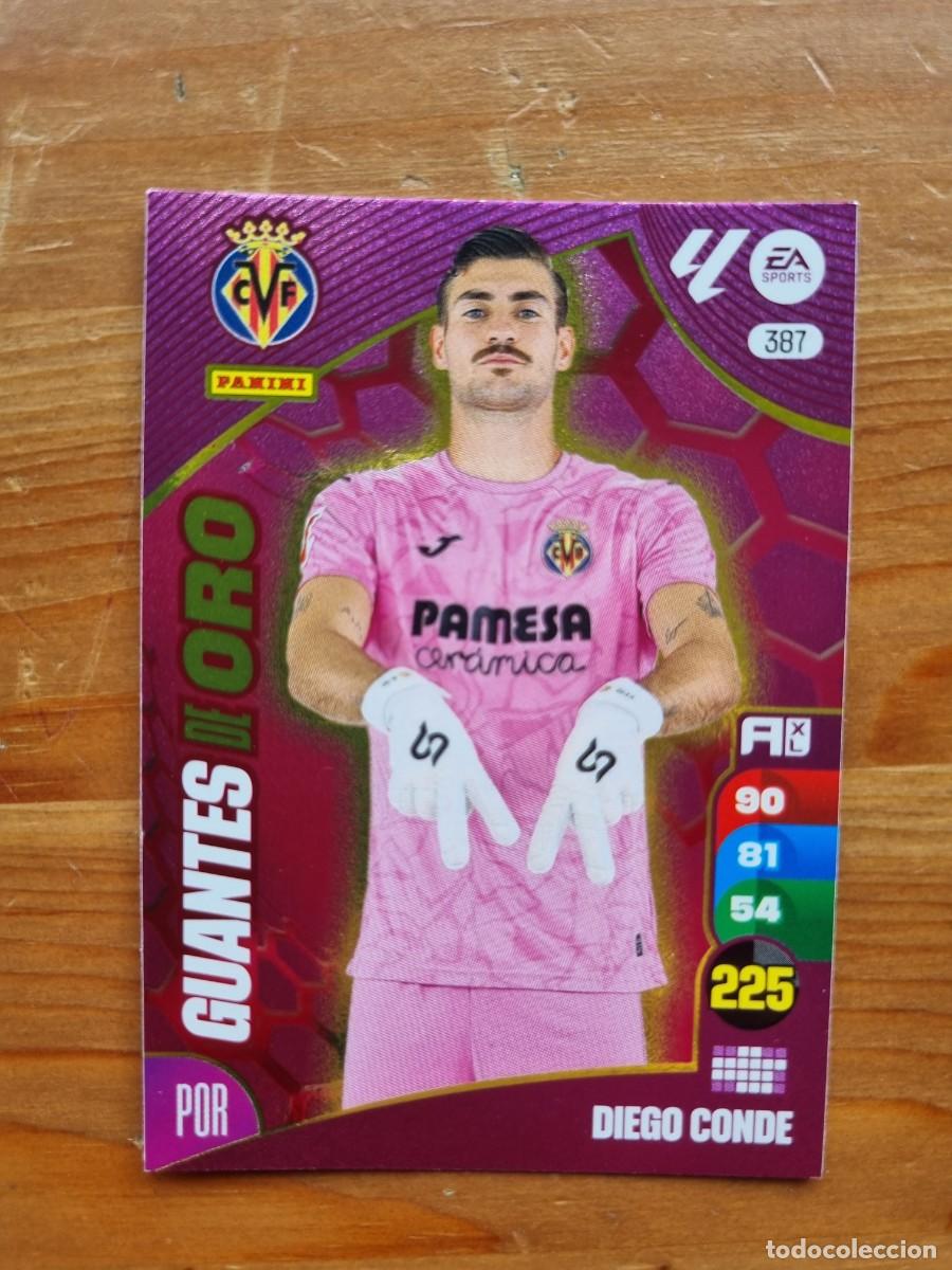 Cromos de f&uacute;tbol: 387 DIEGO CONDE (Villarreal CF) GUANTES DE ORO. Liga 2024 2025 24 25 Adrenalyn XL (Panini)