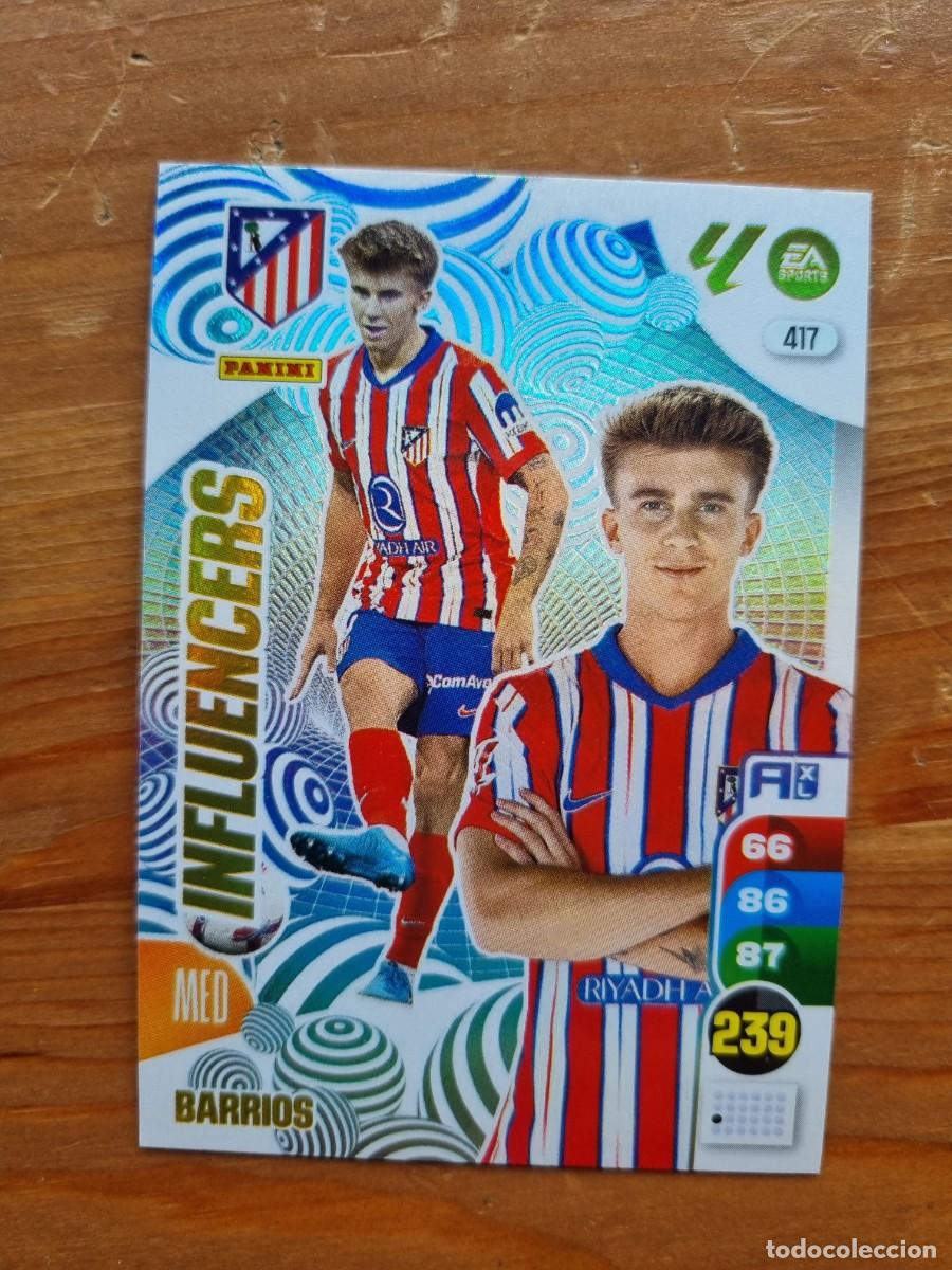 Cromos de f&uacute;tbol: 417 BARRIOS (Atl&eacute;tico de Madrid) INFLUENCERS. Liga 2024 2025 24 25 Adrenalyn XL (Panini)