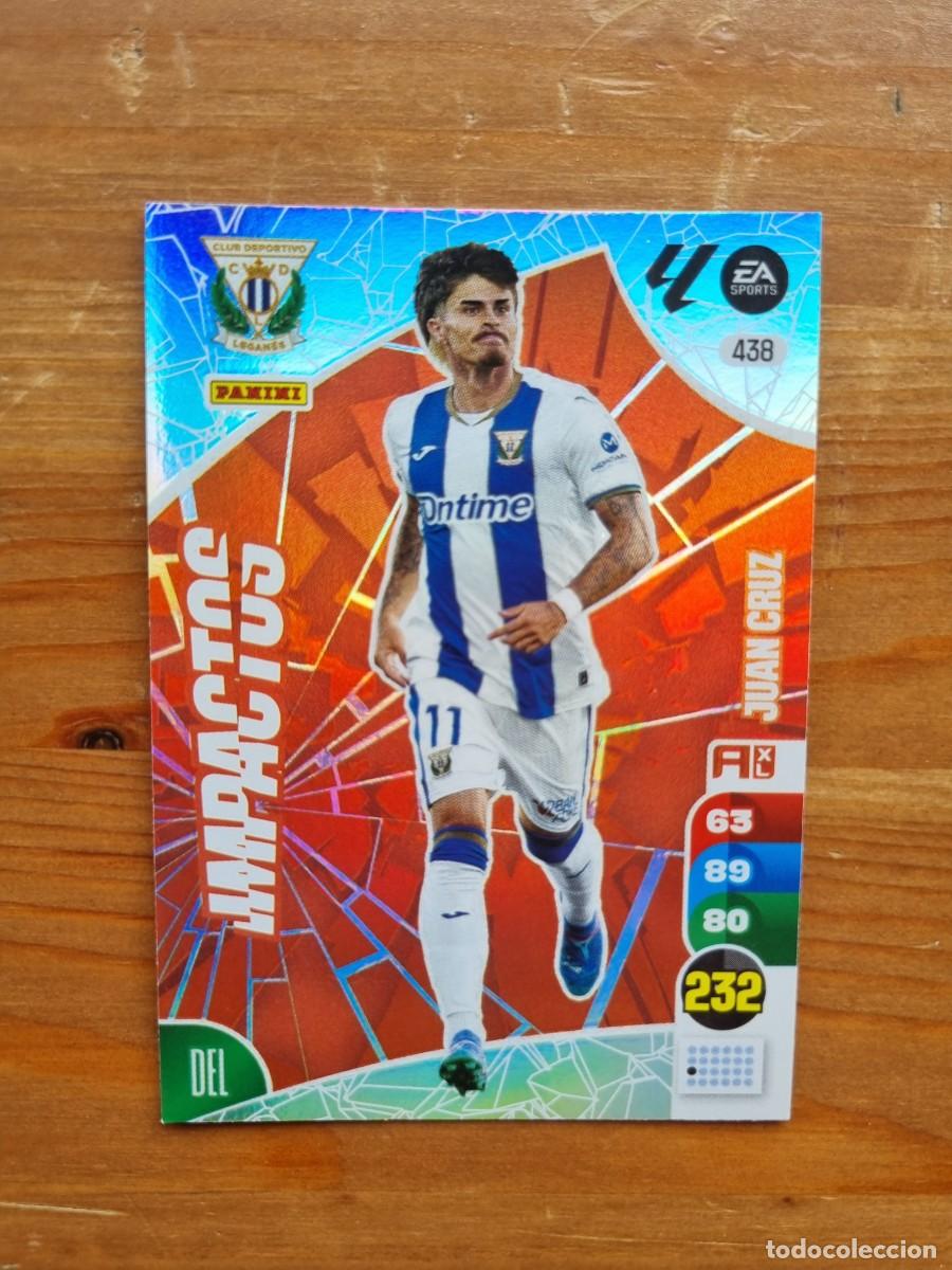 Cromos de f&uacute;tbol: 438 JUAN CRUZ (CD Legan&eacute;s) IMPACTOS. Liga 2024 2025 24 25 Adrenalyn XL (Panini)
