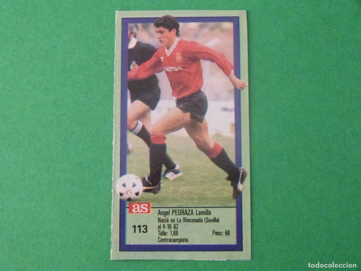 Fu&szlig;ball-Sticker: CROMO FUTBOL PEDRAZA R.C.D.MALLORCA RECORTADO N&ordm; 113 ASES DE LA LIGA 1989-1990/89-90 DIARIO AS