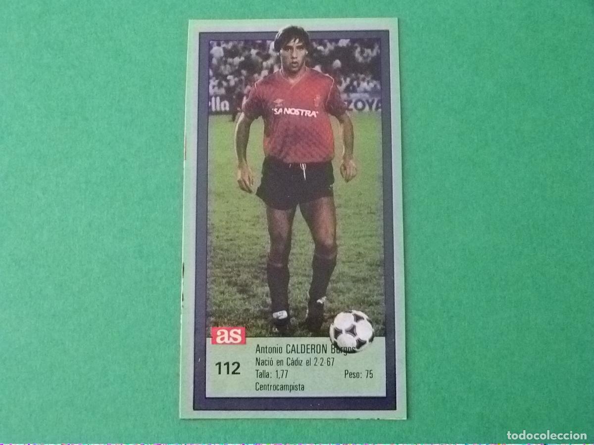 Fu&szlig;ball-Sticker: CROMO FUTBOL CALDER&Oacute;N R.C.D.MALLORCA RECORTADO N&ordm; 112 ASES DE LA LIGA 1989-1990/89-90 DIARIO AS