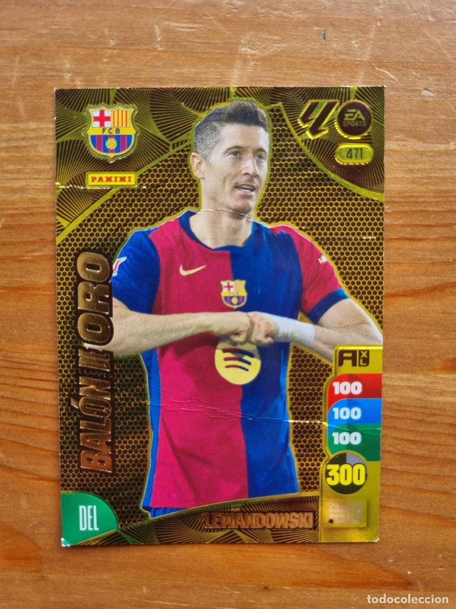 Cromos de f&uacute;tbol: 471 LEWANDOWSKI (FC Barcelona) BAL&Oacute;N DE ORO. Liga 2024 2025 24 25 Adrenalyn XL (Panini)