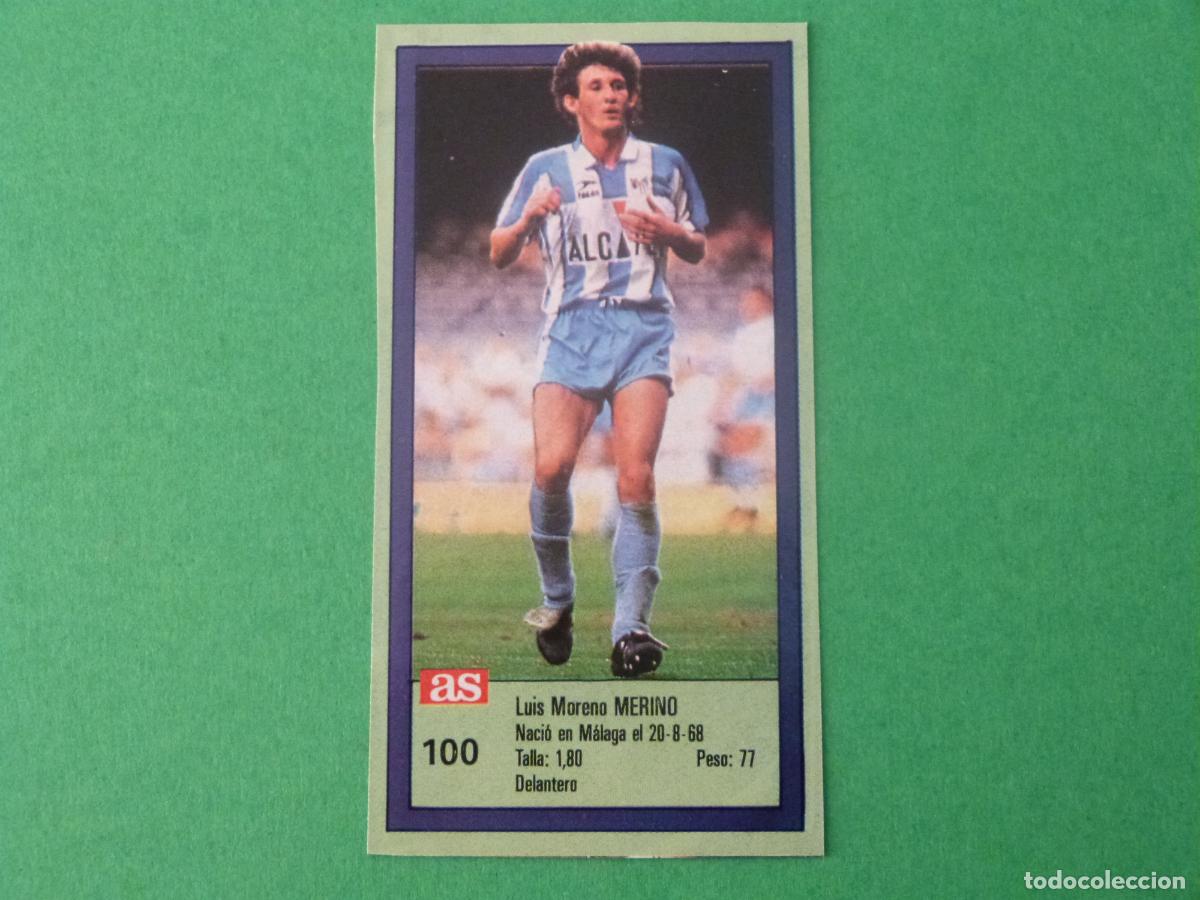Cromos de f&uacute;tbol: CROMO FUTBOL MERINO MALAGA C.F. RECORTADO N&ordm; 100 ASES DE LA LIGA 1989-1990/89-90 DIARIO AS