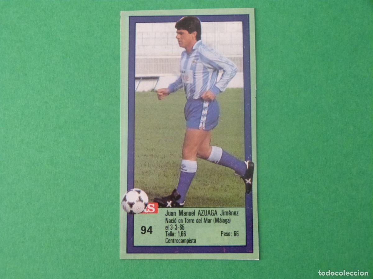 Cromos de f&uacute;tbol: CROMO FUTBOL AZUAGA MALAGA C.F. RECORTADO N&ordm; 94 ASES DE LA LIGA 1989-1990/89-90 DIARIO AS