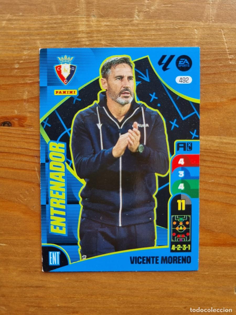 Cromos de f&uacute;tbol: 492 VICENTE MORENO (CA Osasuna) ENTRENADOR. Liga 2024 2025 24 25 Adrenalyn XL (Panini)