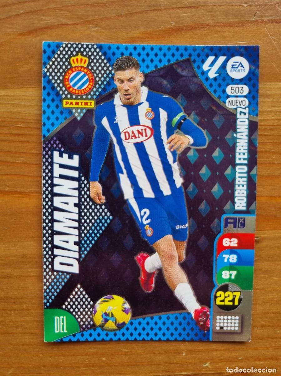 Cromos de f&uacute;tbol: 503 ROBERTO FERN&Aacute;NDEZ (RCD Espanyol) NUEVO DIAMANTE. Liga 2024 2025 24 25 Adrenalyn XL (Panini)