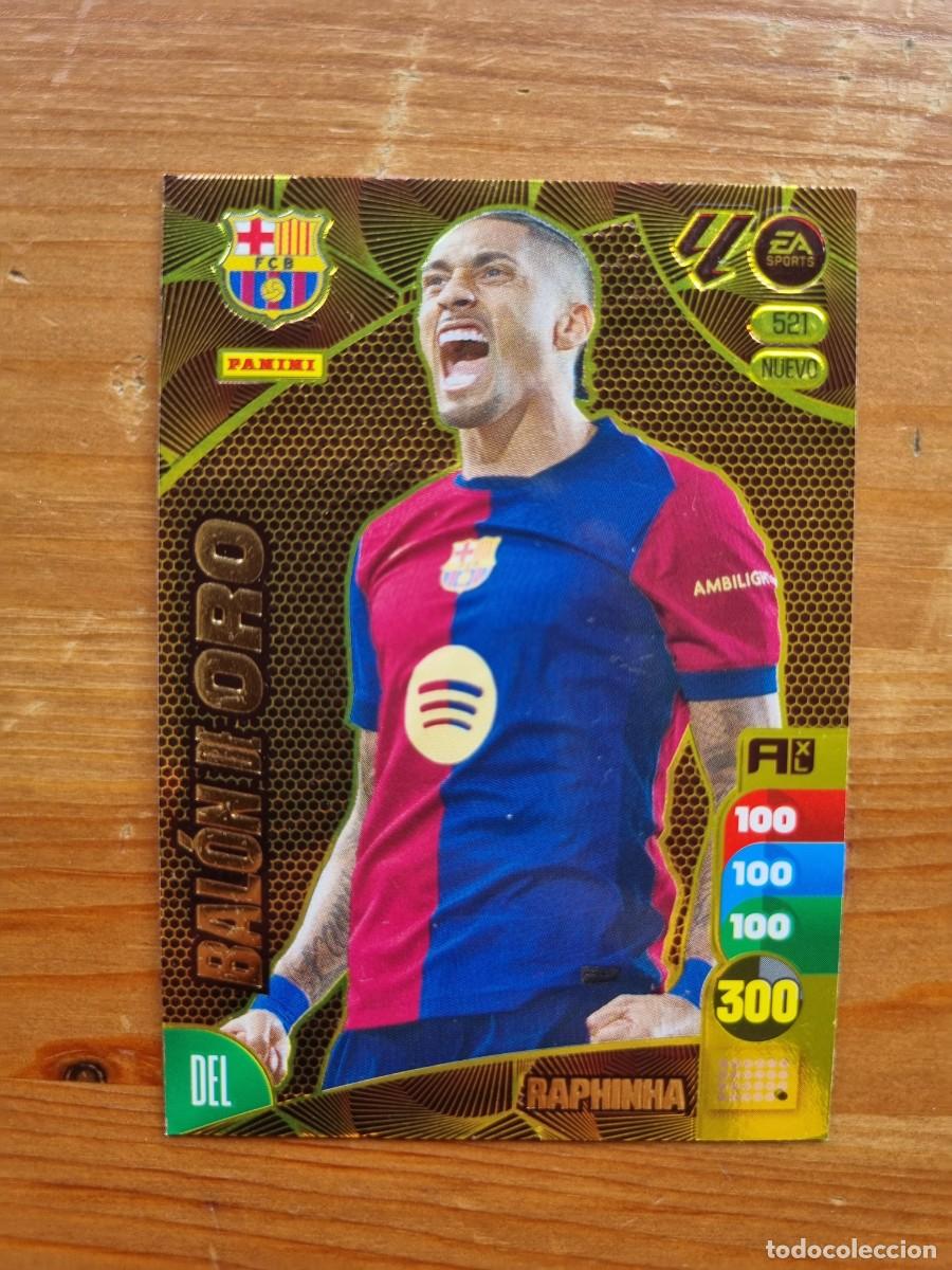 Cromos de f&uacute;tbol: 521 RAPHINHA (FC Barcelona) NUEVO BAL&Oacute;N DE ORO. Liga 2024 2025 24 25 Adrenalyn XL (Panini)