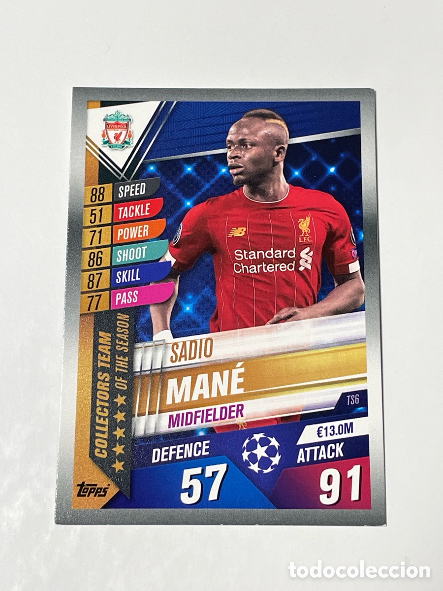 Cromos de f&uacute;tbol: Sadio Man&eacute; Liverpool Topps Match Attax 2019/20 #TS6