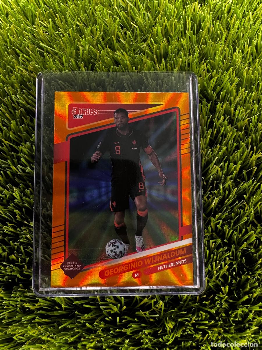 Cromos de f&uacute;tbol: N&ordm; 99 Georginio Wijnaldum Holo Orange Laser Pa&iacute;ses Bajos Donruss Road to Qatar 2022