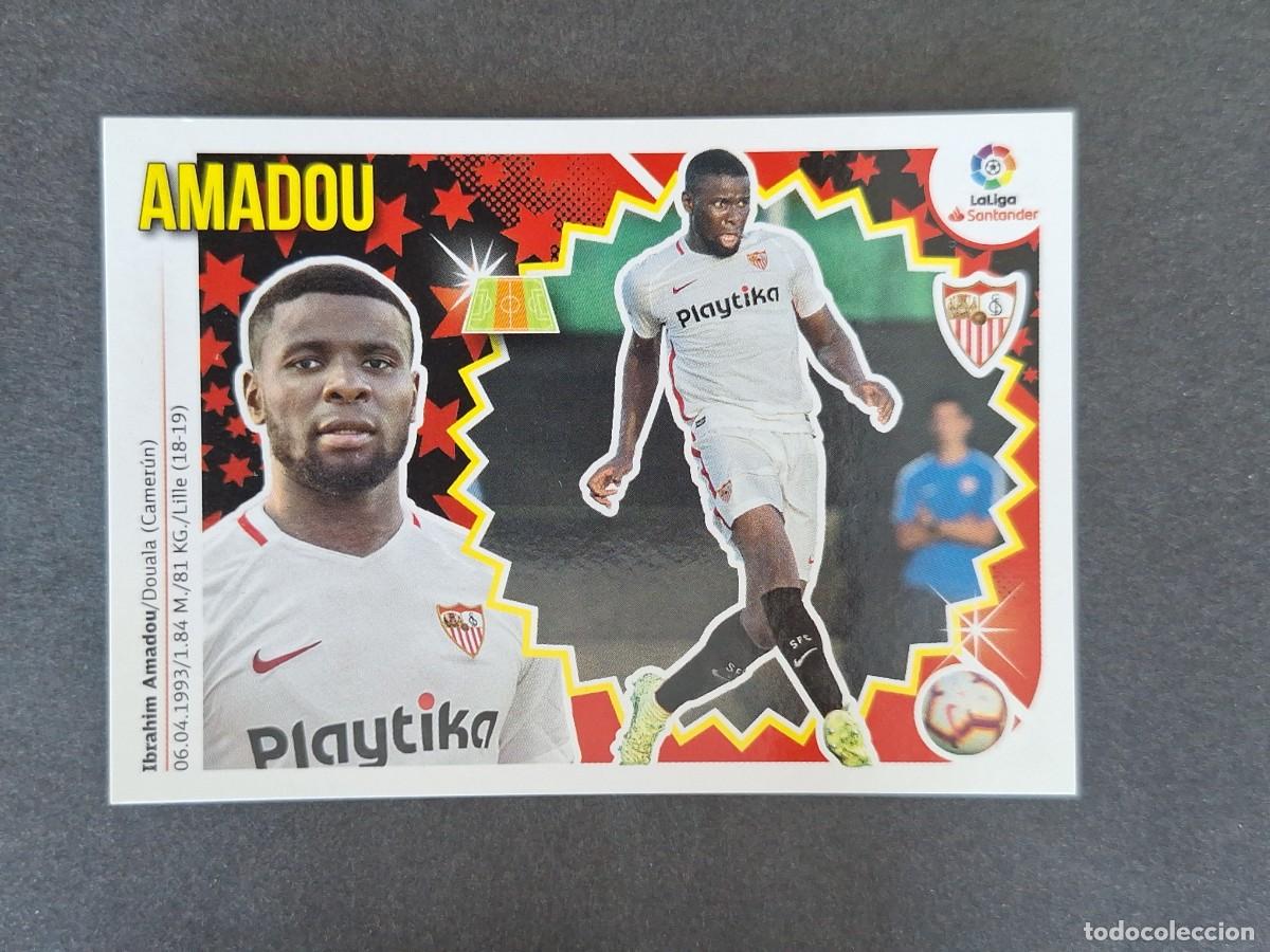 Cromos de f&uacute;tbol: L1 AMADOU SEVILLA F. C. FICHAJE 2 LIGA ESTE 2018 2019 18 19 NUNCA PEGADO SIN PEGAR