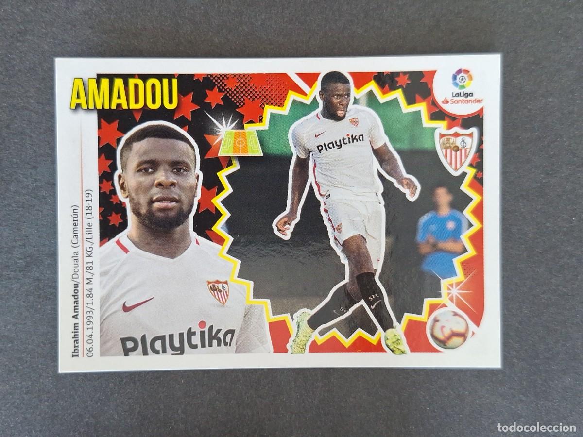 Cromos de f&uacute;tbol: L1 AMADOU SEVILLA F. C. FICHAJE 2 LIGA ESTE 2018 2019 18 19 NUNCA PEGADO SIN PEGAR