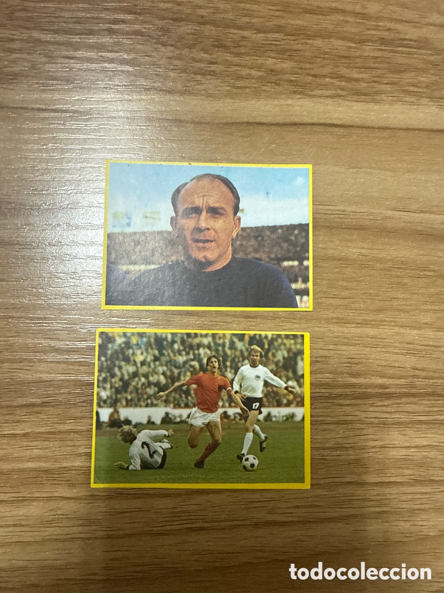 Fu&szlig;ball-Sticker: 1982 espa&ntilde;a 82 di stefano y cruyff DANONO SIN PEGAR