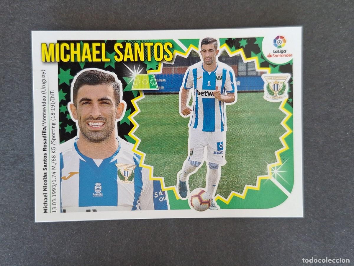 Fu&szlig;ball-Sticker: L1 MICHAEL SANTOS C. D. LEGANES FICHAJE 25 LIGA ESTE 2018 2019 18 19 NUNCA PEGADO SIN PEGAR