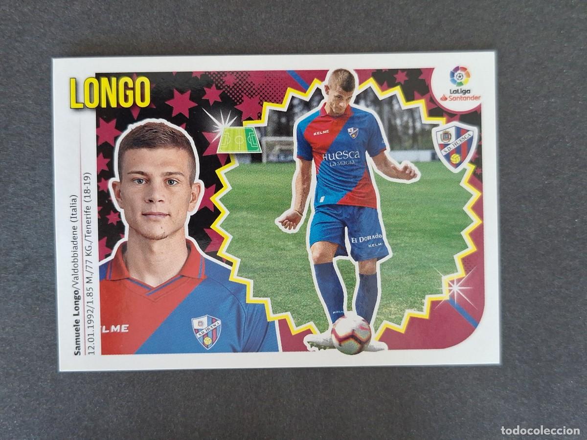 Cromos de f&uacute;tbol: L1 LONGO S. D. HUESCA FICHAJE 58 LIGA ESTE 2018 2019 18 19 NUNCA PEGADO SIN PEGAR