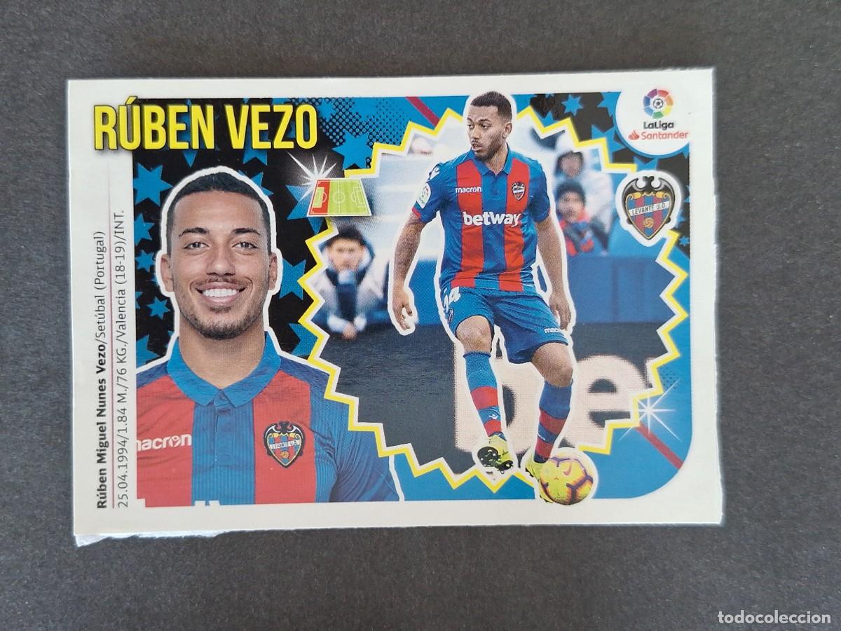 Cromos de f&uacute;tbol: L1 RUBEN VEZO LEVANTE U. D. MERCADO INVIERNO LIGA ESTE 2018 2019 18 19 NUNCA PEGADO SIN PEGAR