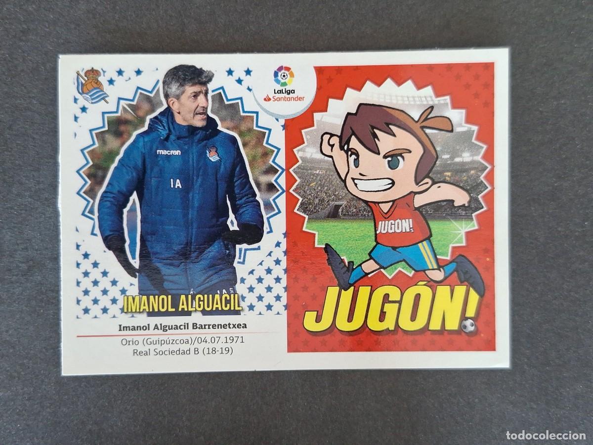 Cromos de f&uacute;tbol: L1 IMANOL ALGUACIL - LOGO JUGON MERCADO INVIERNO LIGA ESTE 2018 2019 18 19 NUNCA PEGADO SIN PEGAR