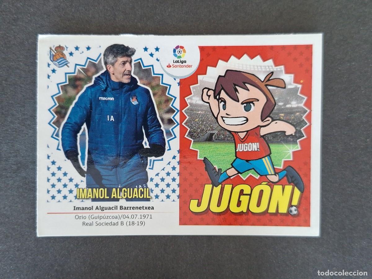 Cromos de f&uacute;tbol: L1 IMANOL ALGUACIL - LOGO JUGON MERCADO INVIERNO LIGA ESTE 2018 2019 18 19 NUNCA PEGADO SIN PEGAR