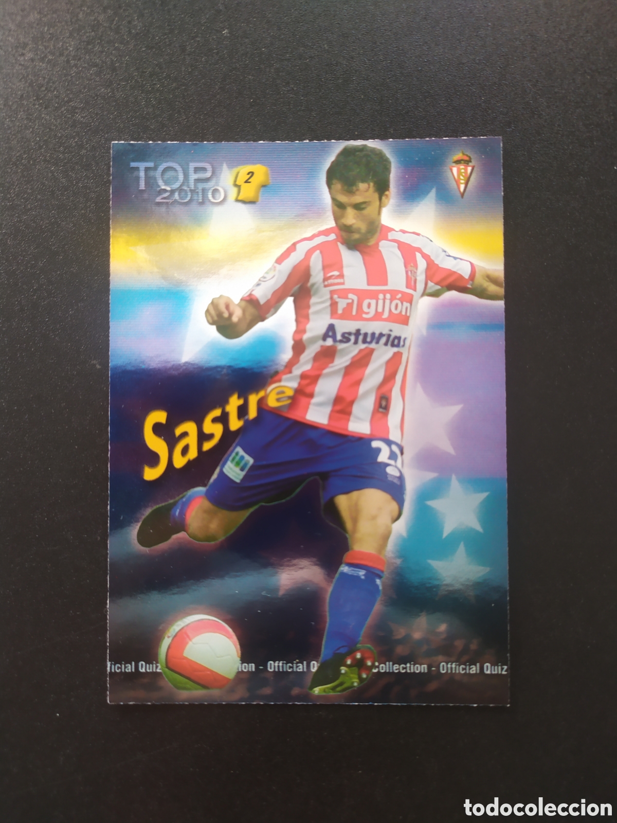 Fu&szlig;ball-Sticker: Mundicromo fichas Liga 2009 2010 09 10 Sastre top brillo azul n&deg; 553 Sporting Gij&oacute;n