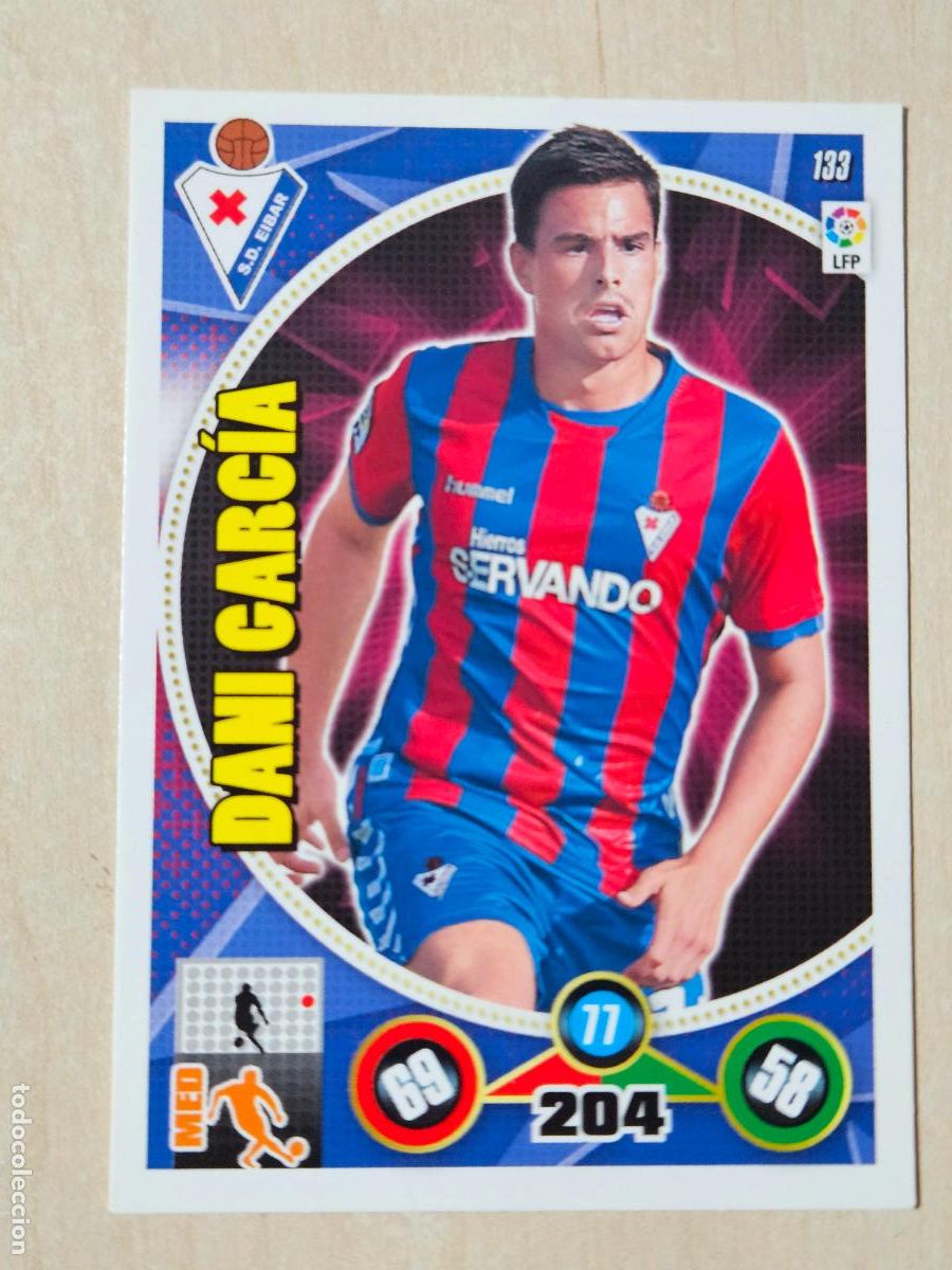 Cromos de f&uacute;tbol: FICHA N&ordm; 133 DANI GARCIA - ADRENALYN 14 15 - PANINI 2014 - 15 - CROMO - EIBAR