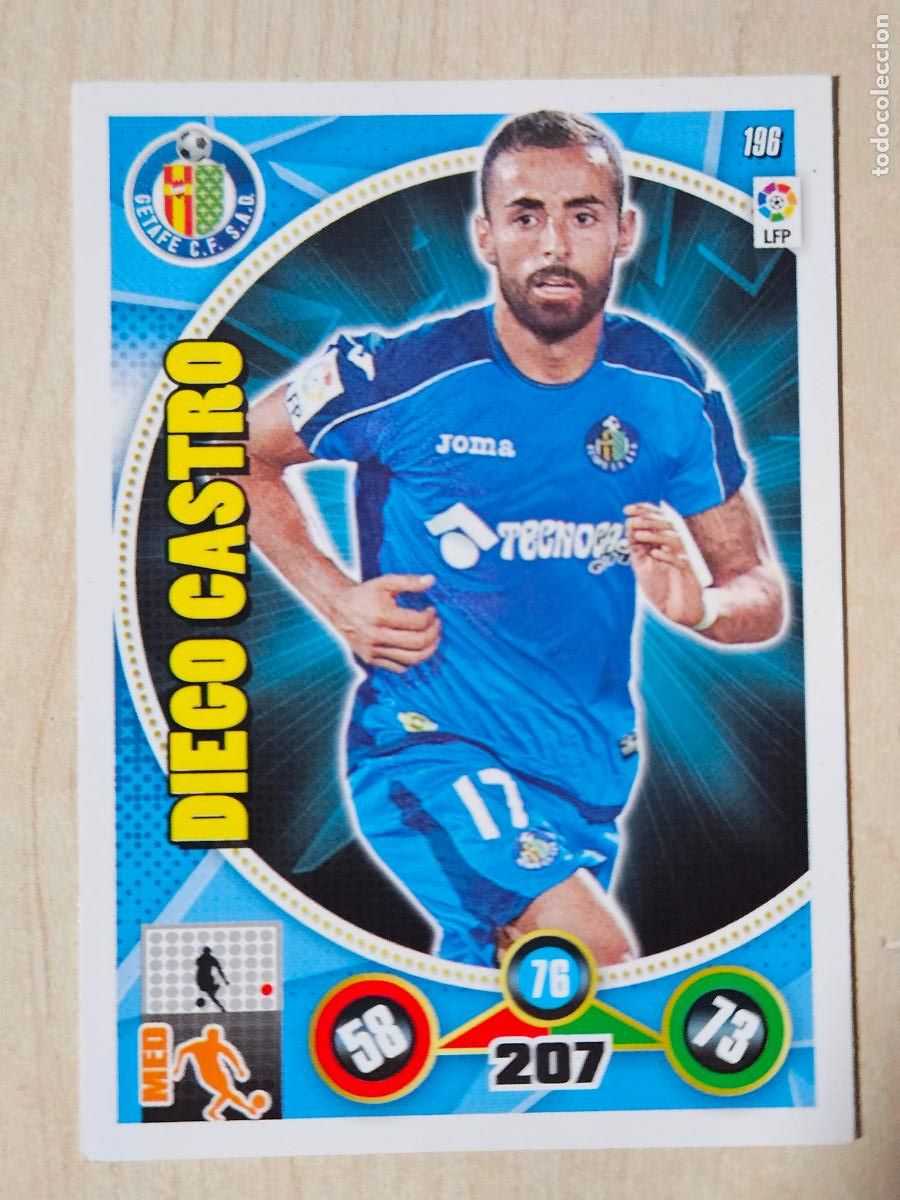 Cromos de f&uacute;tbol: FICHA N&ordm; 196 DIEGO CASTRO - ADRENALYN 14 15 - PANINI 2014 - 15 - CROMO - GETAFE