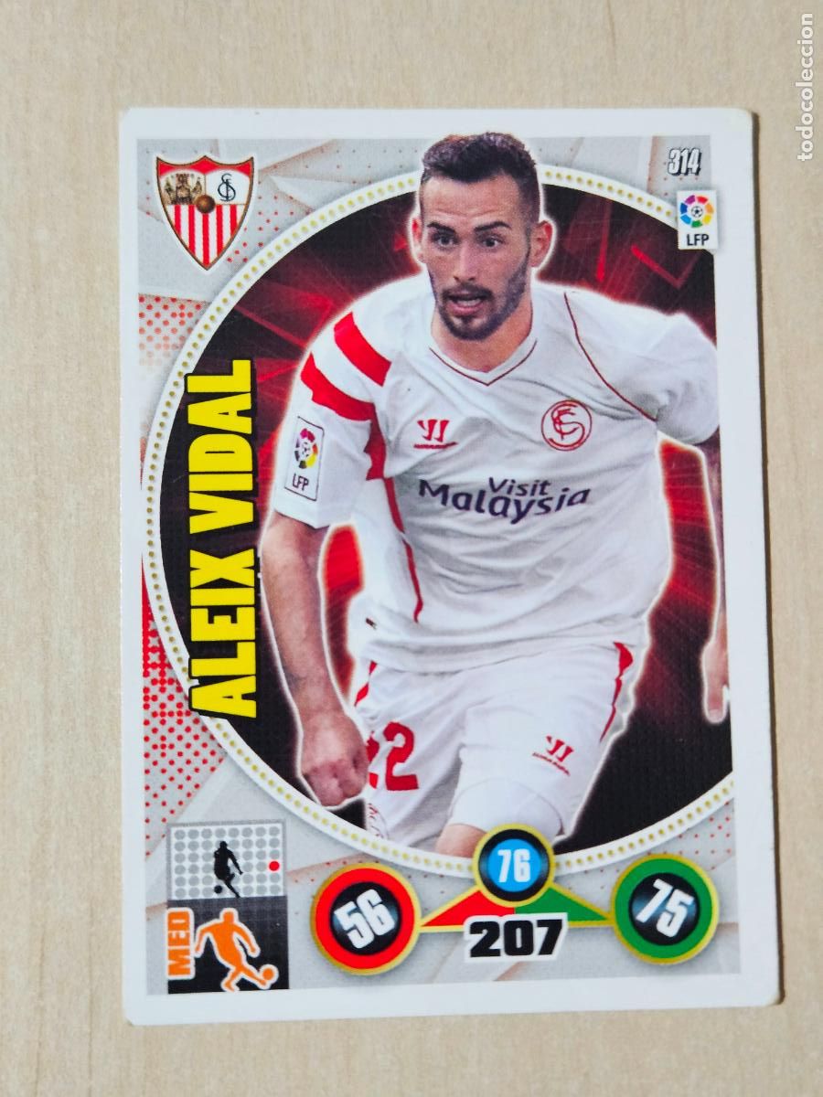Fu&szlig;ball-Sticker: FICHA N&ordm; 314 ALEIX VIDAL - ADRENALYN 14 15 - PANINI 2014 - 15 - CROMO - SEVILLA