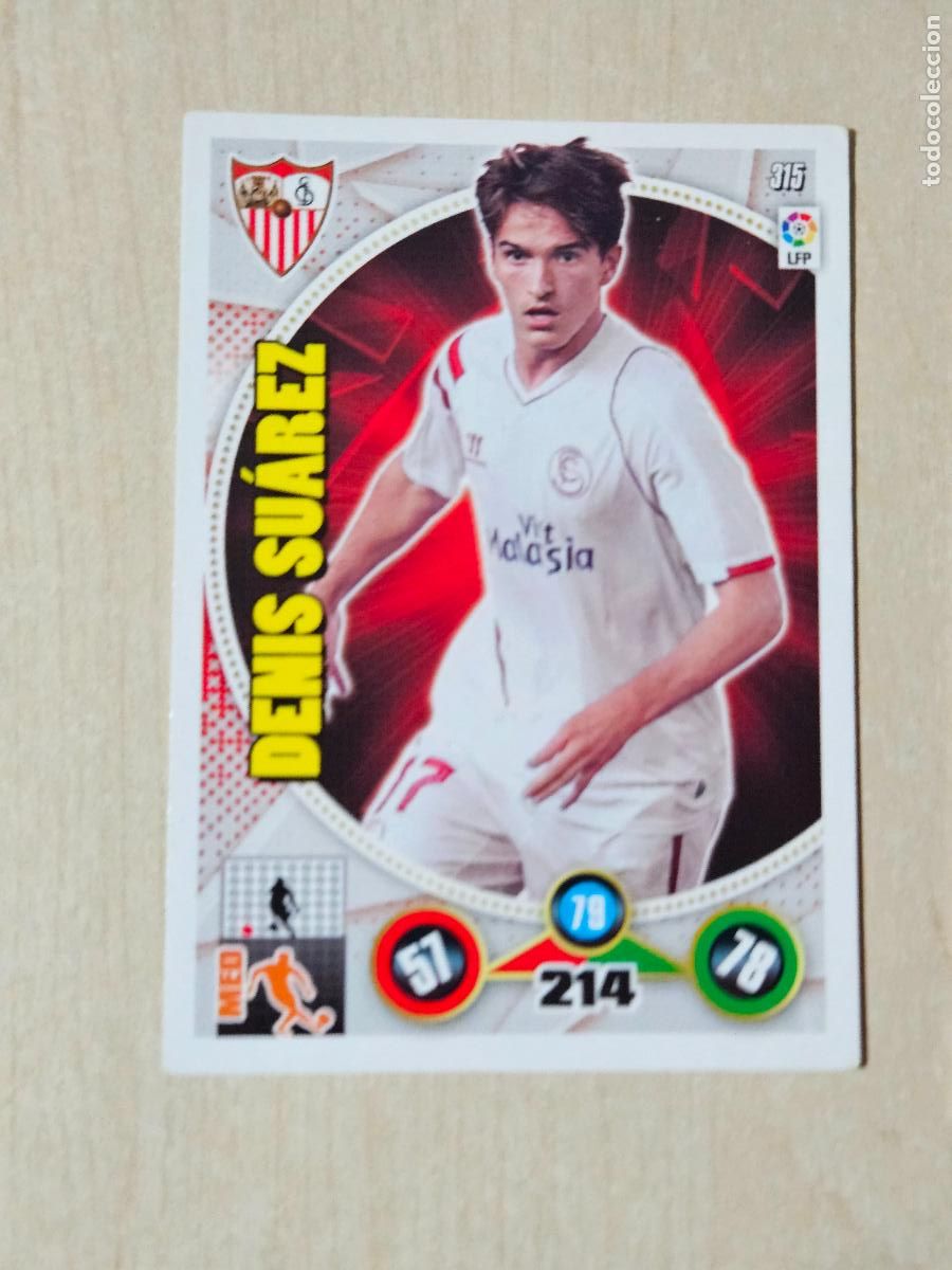 Fu&szlig;ball-Sticker: FICHA N&ordm; 315 DENIS SUAREZ - ADRENALYN 14 15 - PANINI 2014 - 15 - CROMO - SEVILLA
