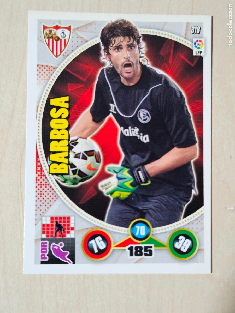 Cromos de f&uacute;tbol: FICHA N&ordm; 318 BARBOSA - ADRENALYN 14 15 - PANINI 2014 - 15 - CROMO - SEVILLA