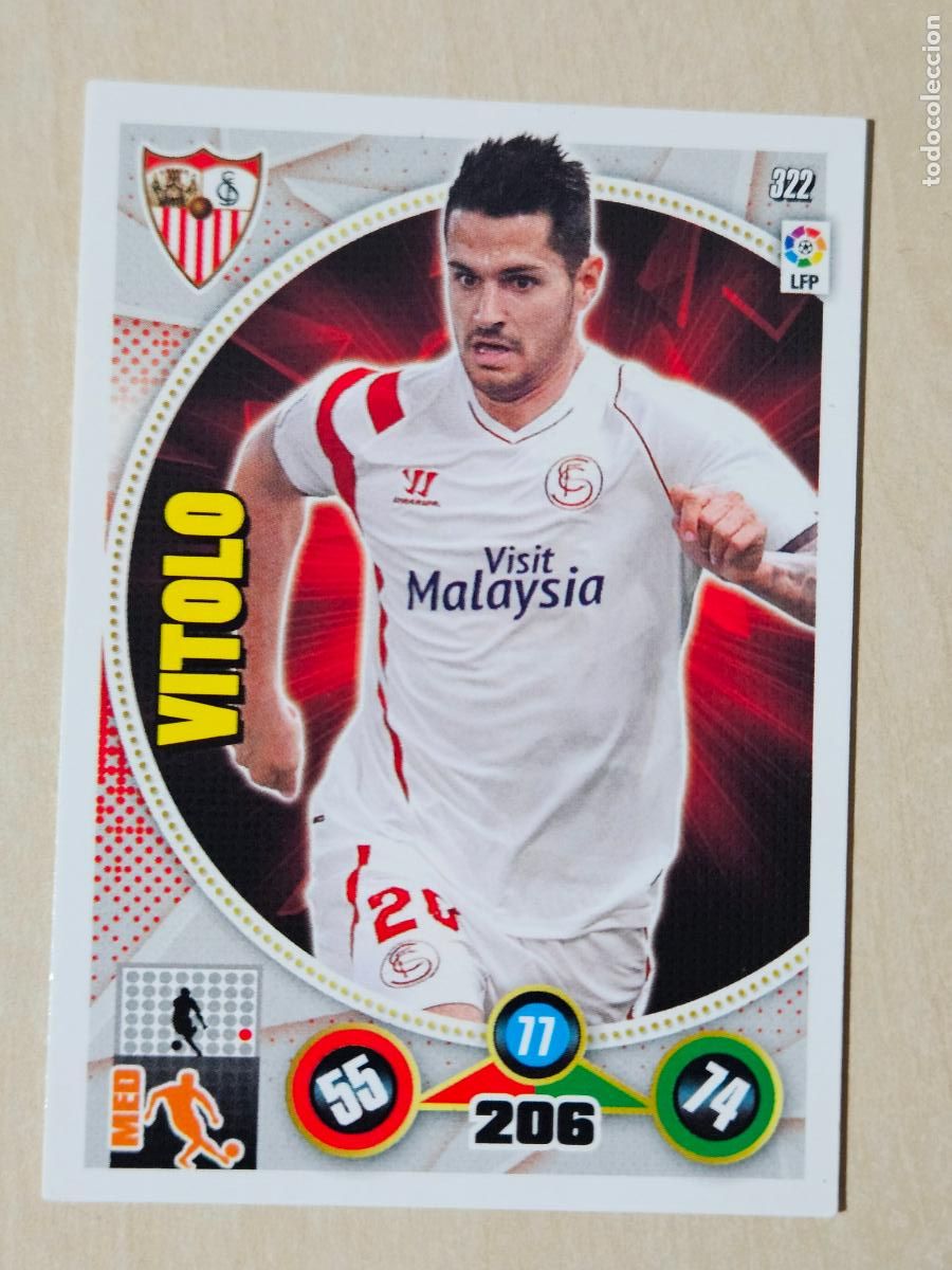 Cromos de f&uacute;tbol: FICHA N&ordm; 322 VITOLO - ADRENALYN 14 15 - PANINI 2014 - 15 - CROMO - SEVILLA
