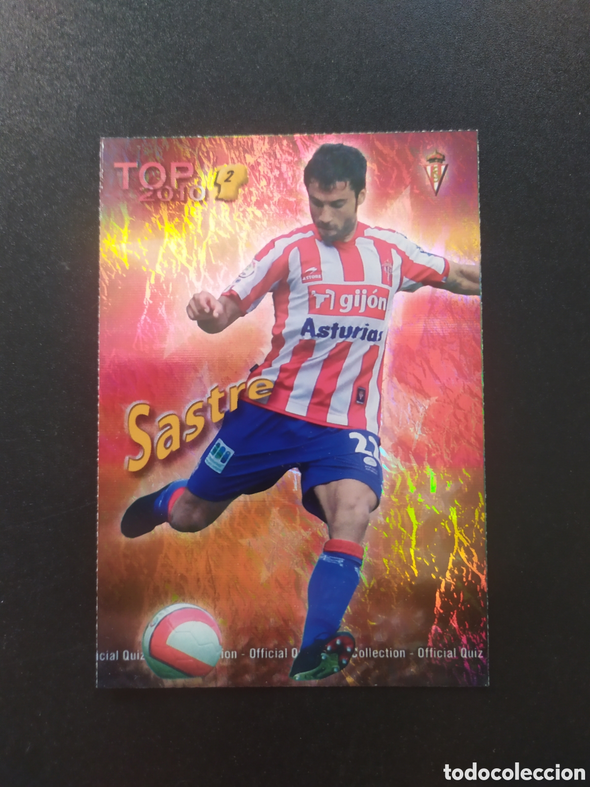 Cromos de f&uacute;tbol: Mundicromo fichas Liga 2009 2010 09 10 Sastre top brillo jaspeado n&deg; 553 Sporting Gij&oacute;n
