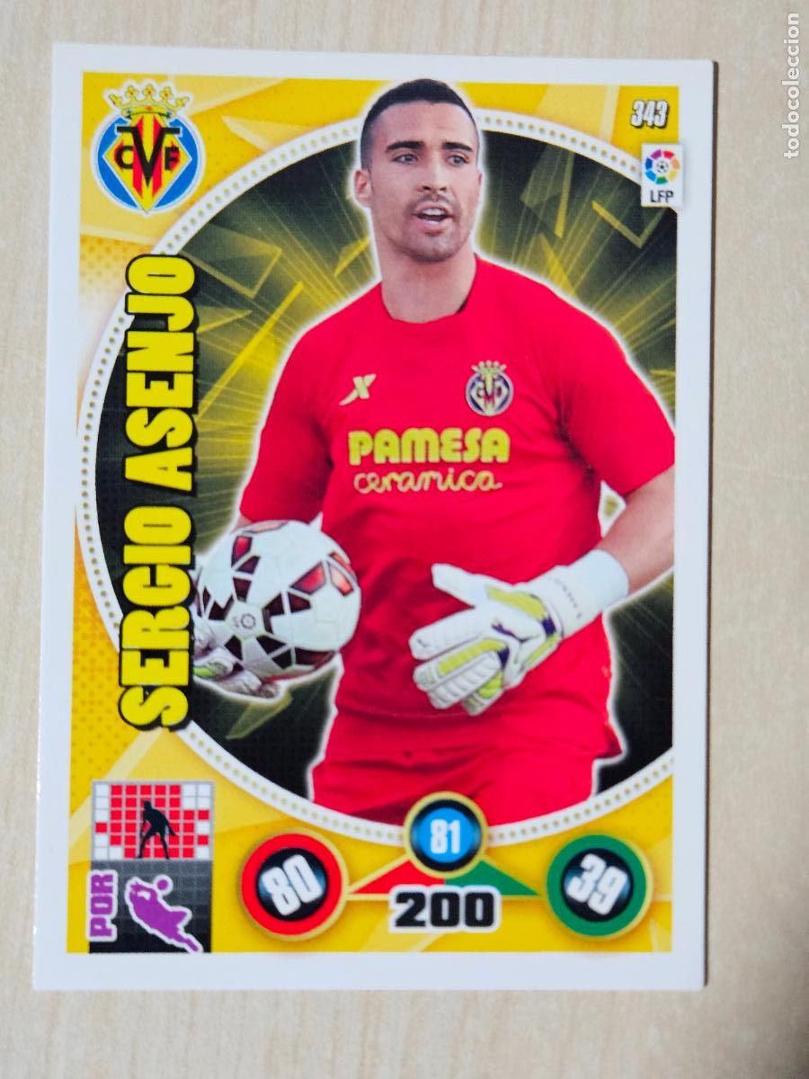 Cromos de f&uacute;tbol: FICHA N&ordm; 343 SERGIO ASENJO - ADRENALYN 14 15 - PANINI 2014 - 15 - CROMO - VILLARREAL