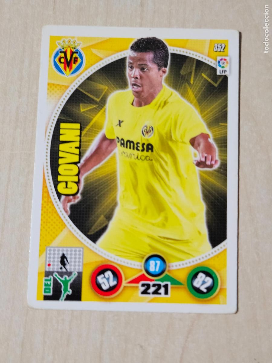 Cromos de f&uacute;tbol: FICHA N&ordm; 352 GIOVANI - ADRENALYN 14 15 - PANINI 2014 - 15 - CROMO - VILLARREAL