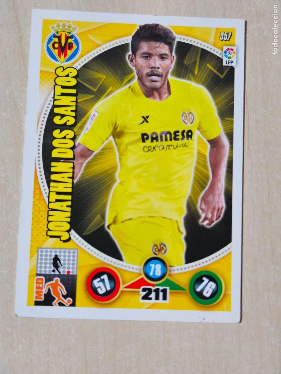 Cromos de f&uacute;tbol: FICHA N&ordm; 357 JONATHAN DOS SANTOS - ADRENALYN 14 15 - PANINI 2014 - 15 - CROMO - VILLARREAL